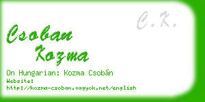 csoban kozma business card